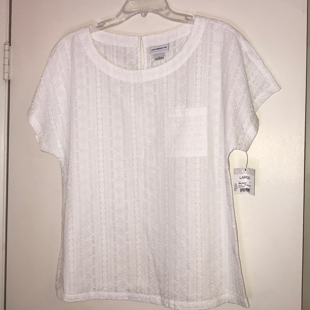 Women’s White Eyelet Top